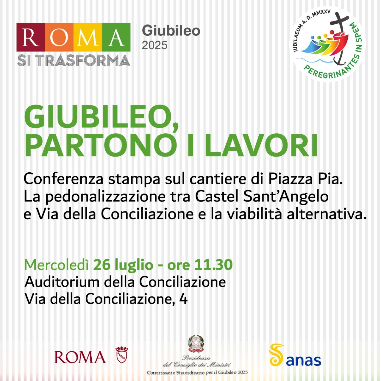  "Giubileo, partono i lavori", domani la Conferenza stampa