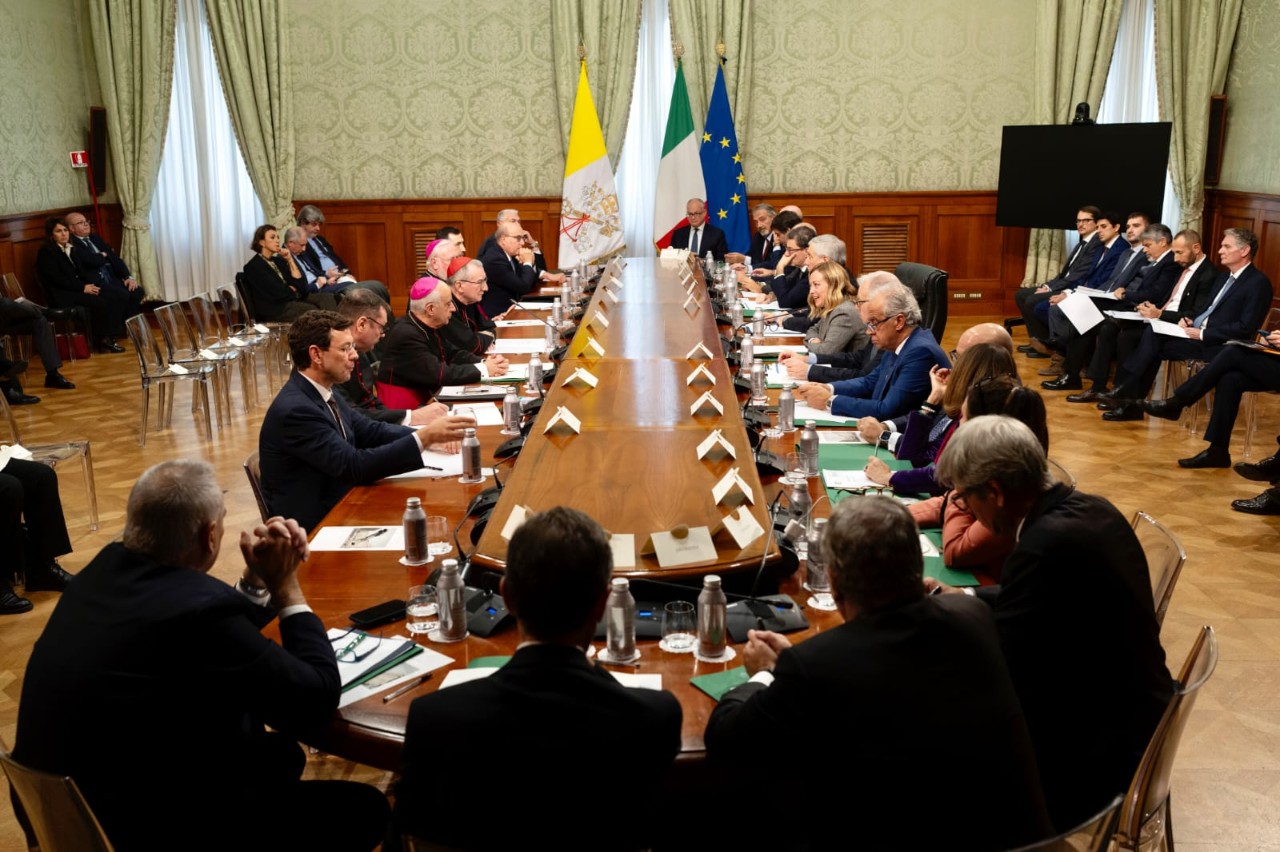 Jubiläum 2025, zweites bilaterales treffen zwischen der italienischen regierung und dem heiligen stuhl im palazzo chigi  