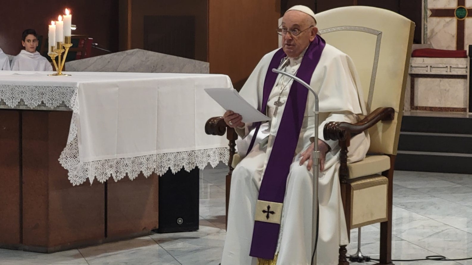 Photo caption: Pope Francis at the 24 Hours for the Lord liturgy