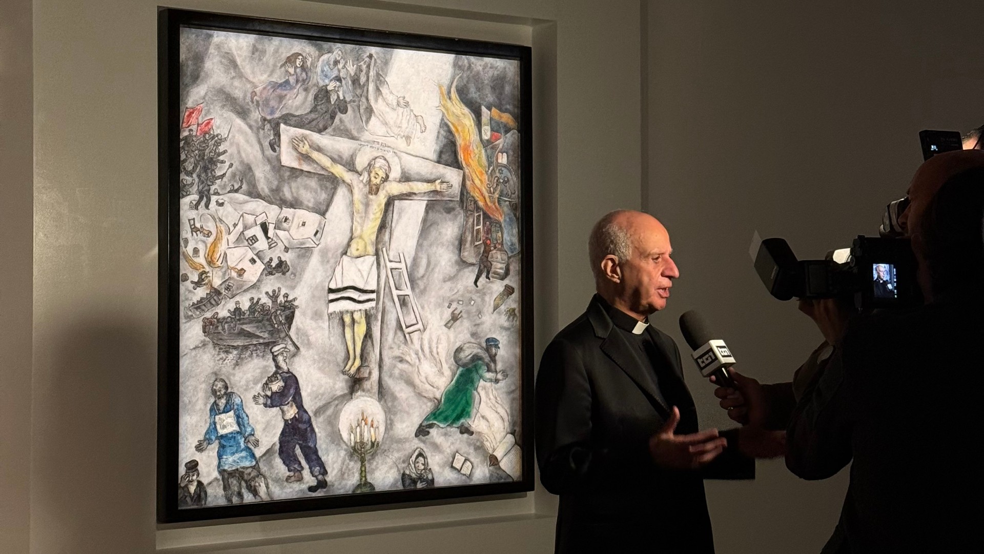 His Excellency Archbishop Fisichella at the inauguration of the exhibition “Chagall in Rome”