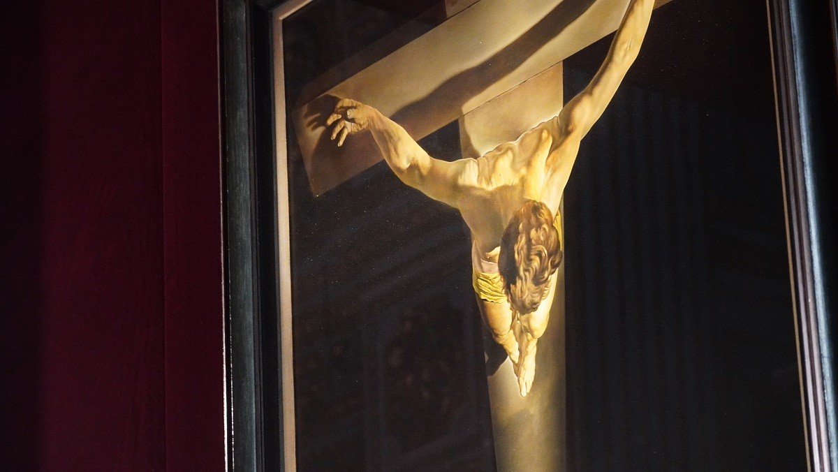 Detalle del cuadro «Cristo de San Juan de la Cruz» de Dalí