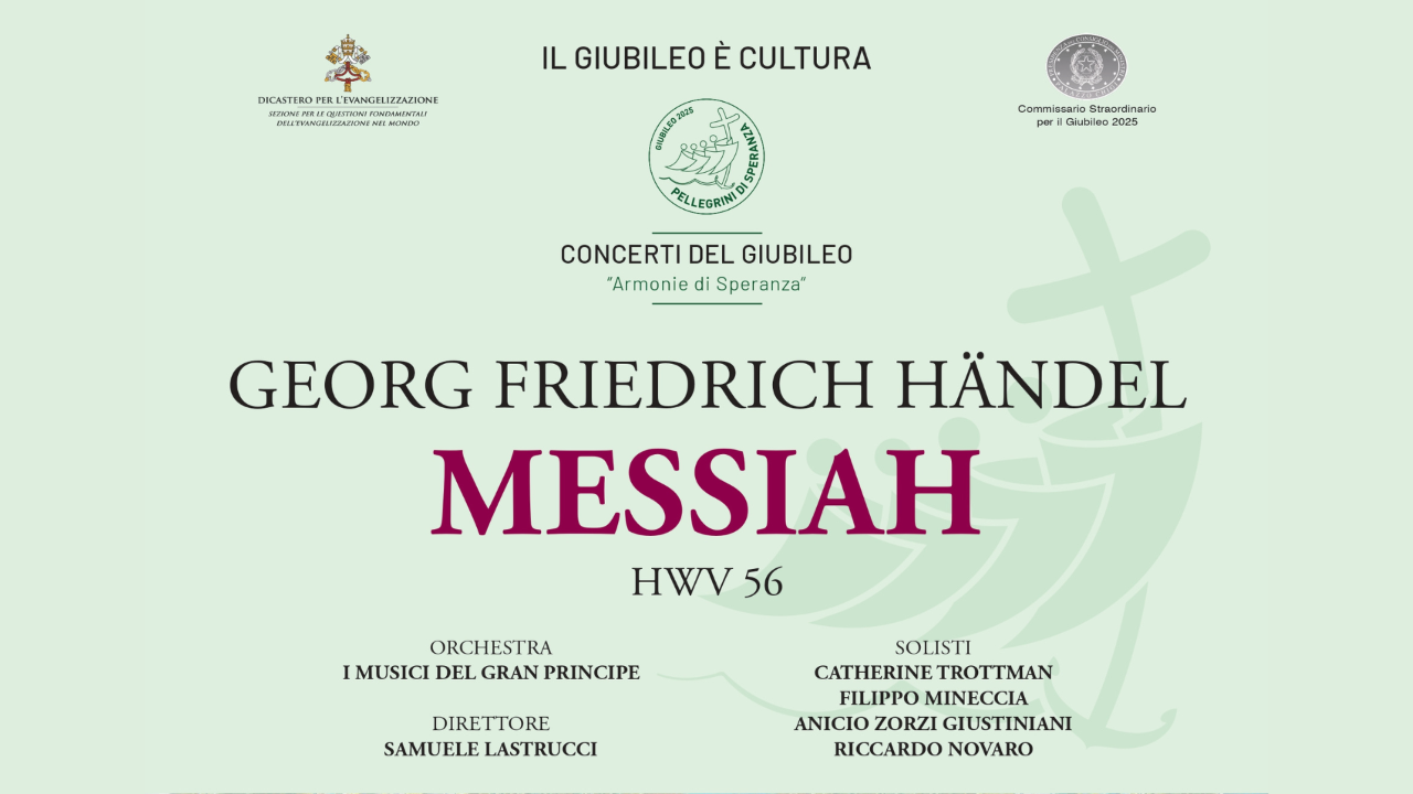 الأحد 28 نيسان/أبريل، ستؤدي الفرقة الفلورانسية "Musici del Gran Principe" أوبرا المسيح ل هاندل في كنيسة القديس اغناطيوس في روما.