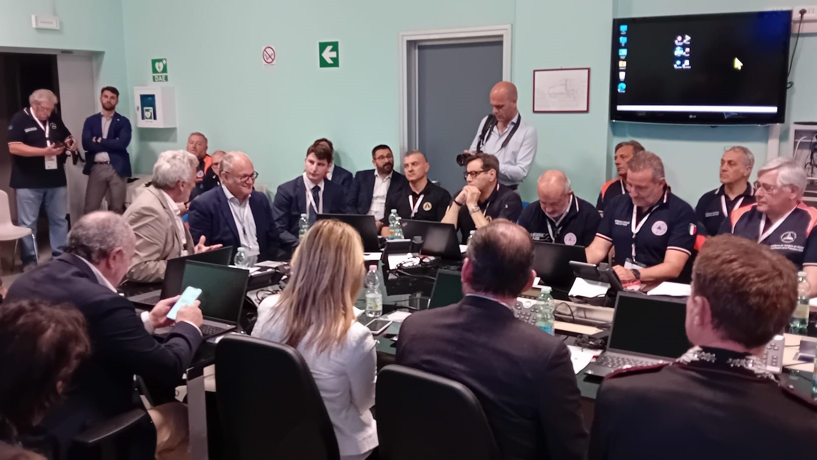 DIDASCALIA IMMAGINE: La Sala Situazione Giubileo a lavoro