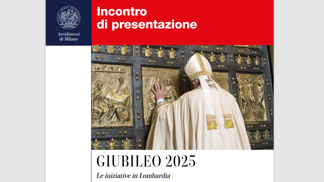 Locandina evento Giubileo 2025, significato e iniziative in Lombardia