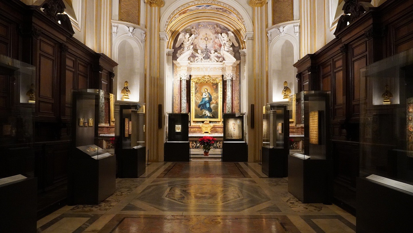 L'exposition dans la sacristie de Borromini